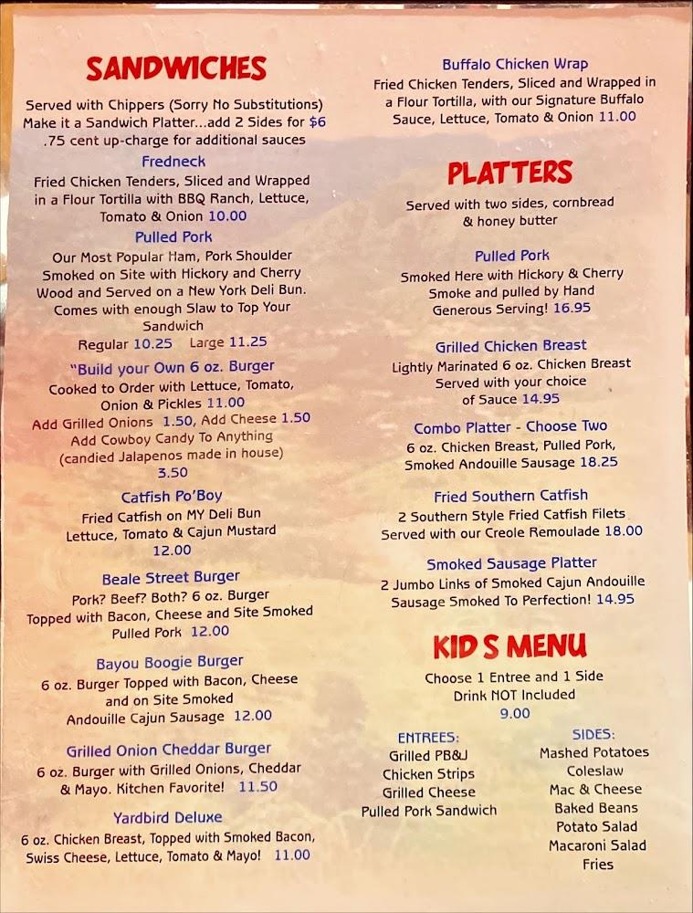 Foothill Momma's BBQ Juke Joint Menu image 2